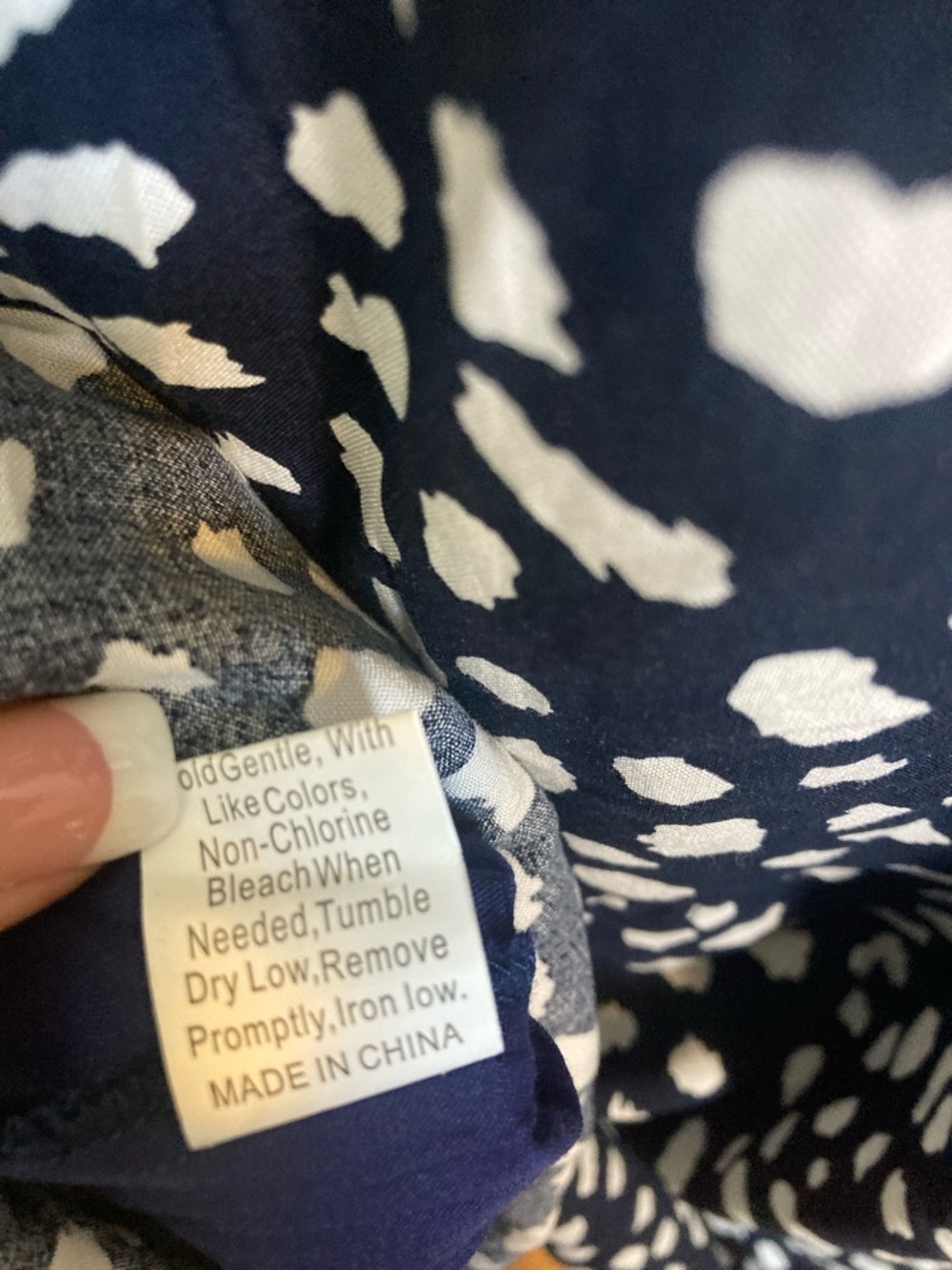 KIRUNDO Navy Abstract Print Babydoll Dress XXL Flowy - Picture 10 of 10